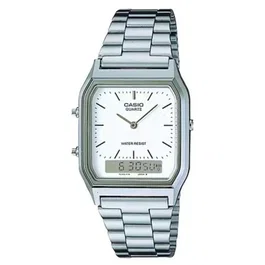 Reloj Analógico y Digital Casio Vintage Edgy AQ-230A-7DMQYES/ 39mm/ Plata